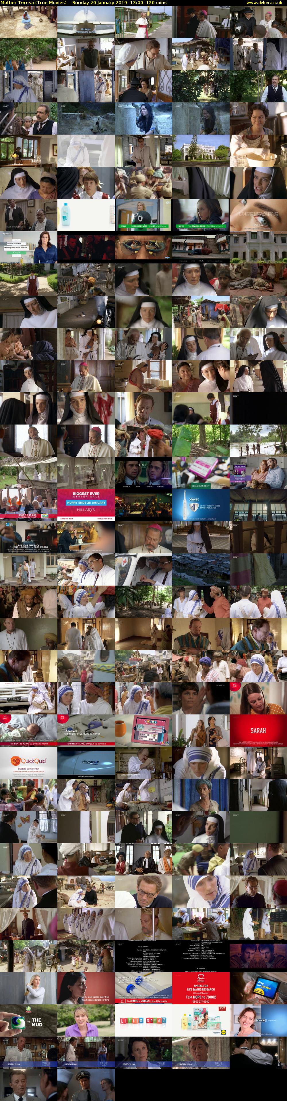 Mother Teresa (True Movies) Sunday 20 January 2019 13:00 - 15:00