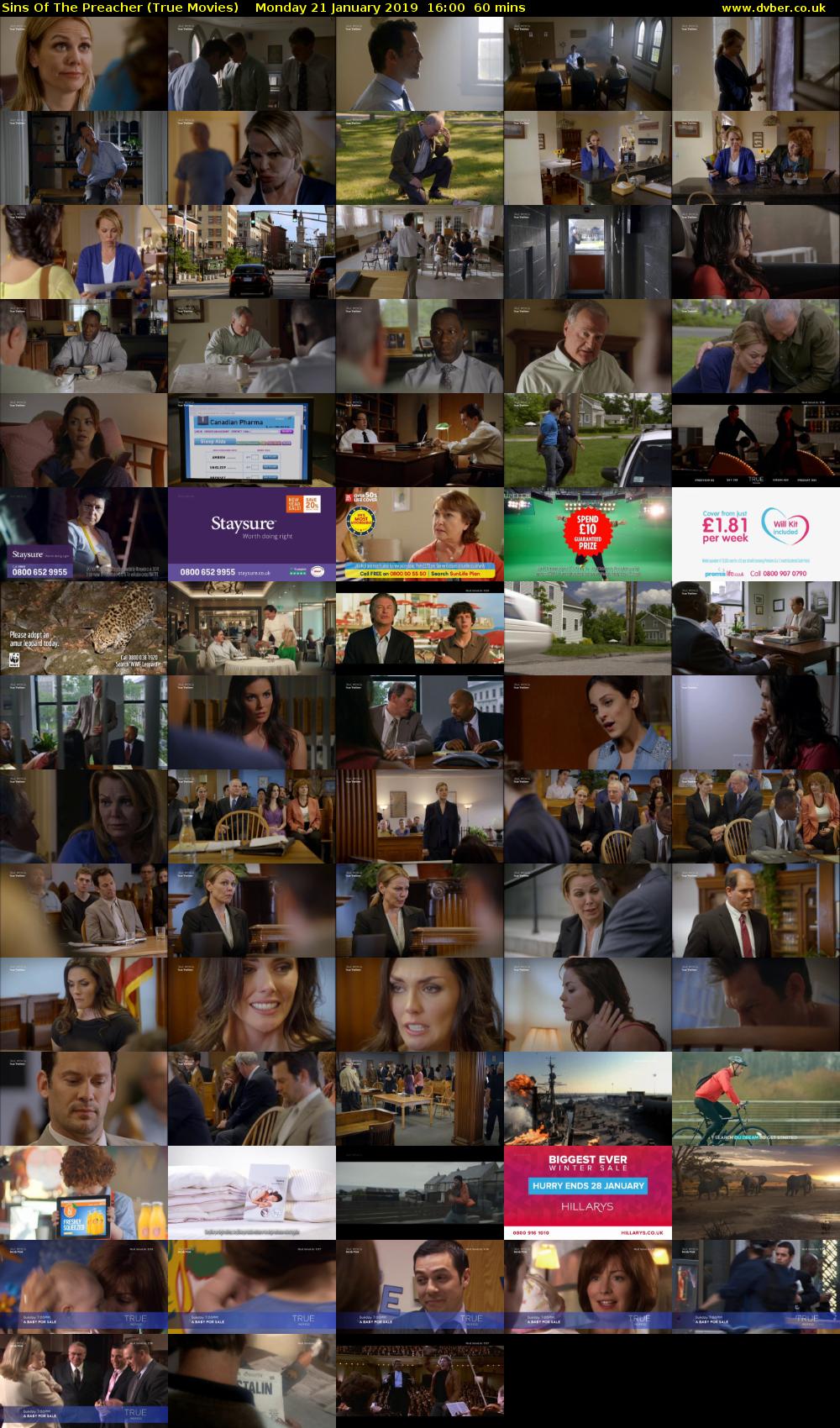 Sins Of The Preacher (True Movies) Monday 21 January 2019 16:00 - 17:00