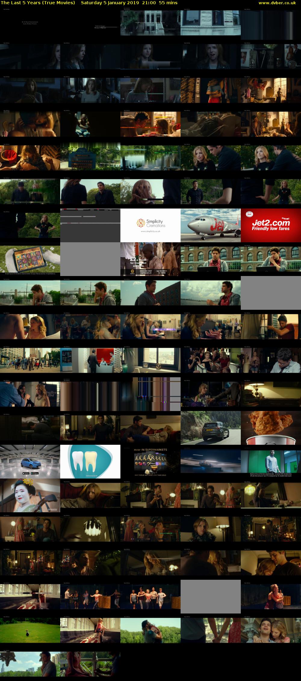 The Last 5 Years (True Movies) Saturday 5 January 2019 21:00 - 21:55