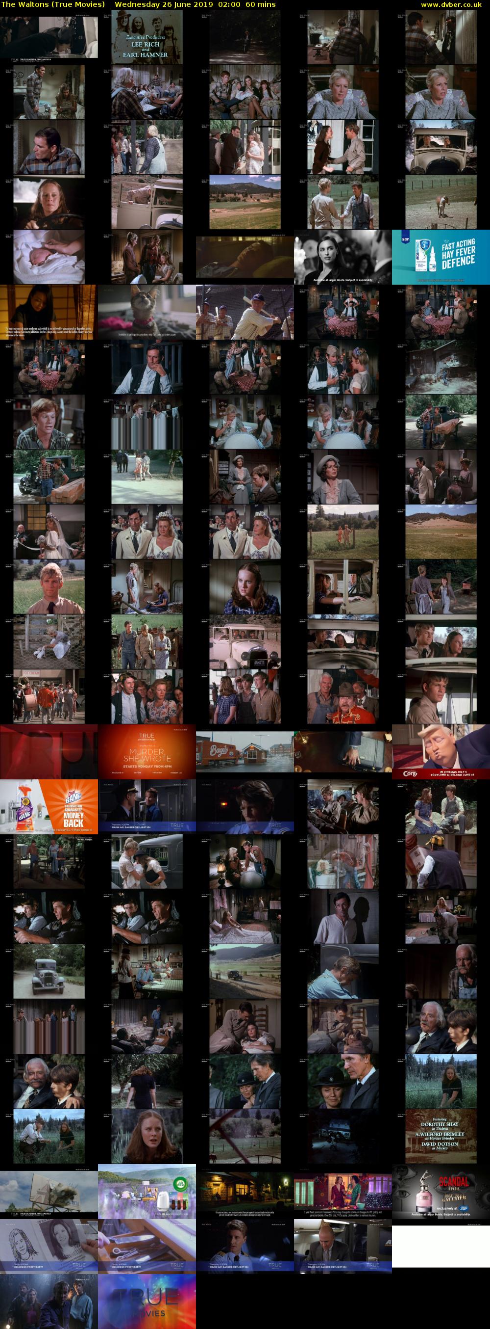 The Waltons (True Movies) Wednesday 26 June 2019 02:00 - 03:00