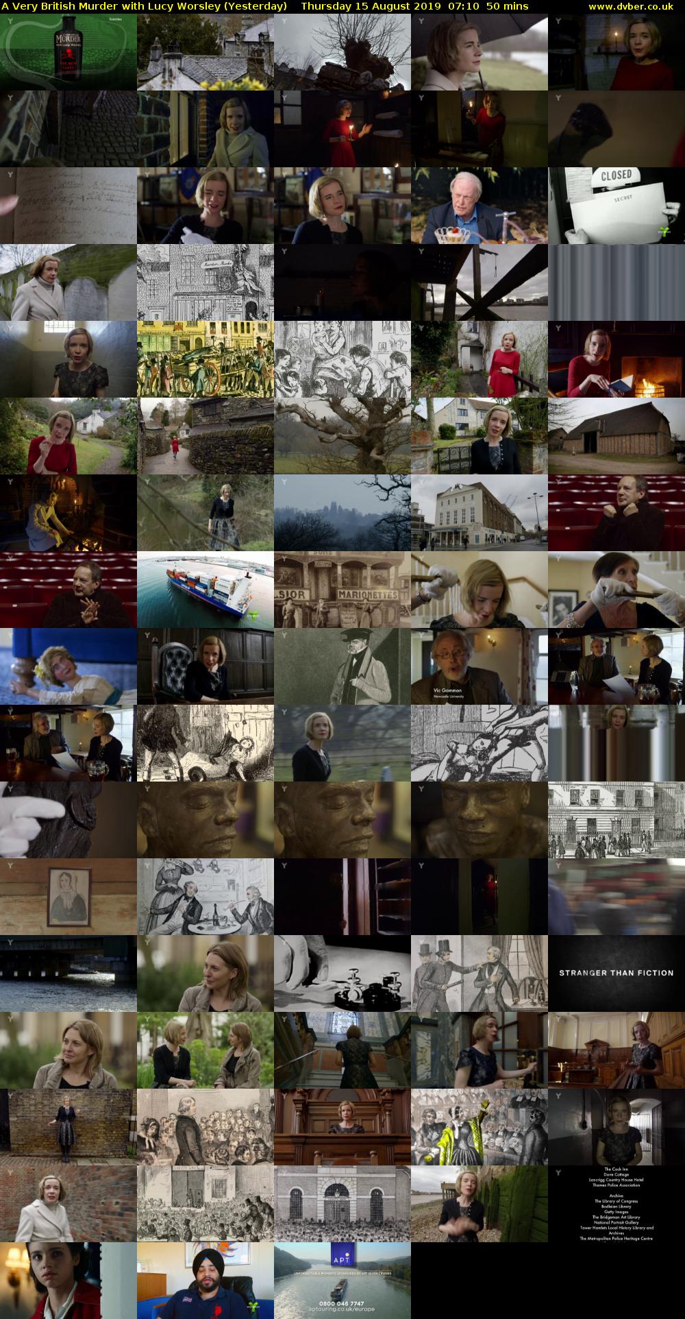 A Very British Murder with Lucy Worsley (Yesterday) Thursday 15 August 2019 07:10 - 08:00