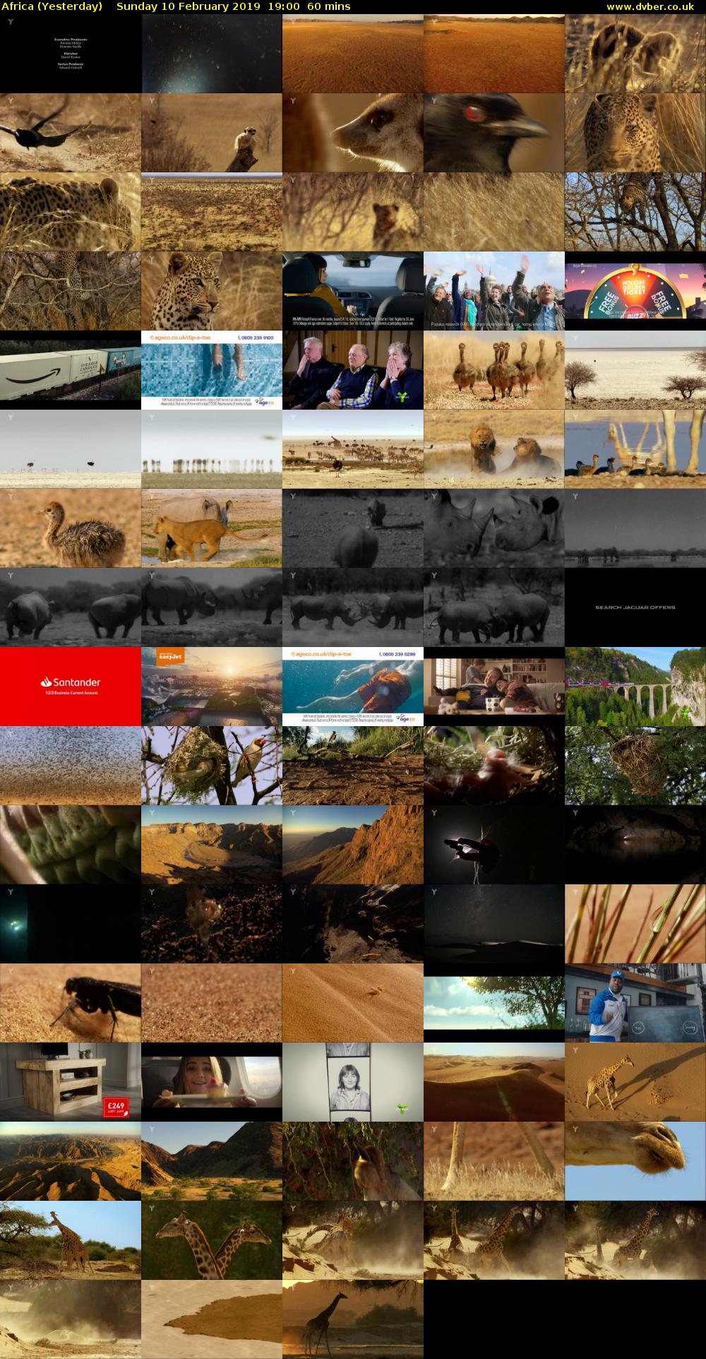 Africa (Yesterday) Sunday 10 February 2019 19:00 - 20:00