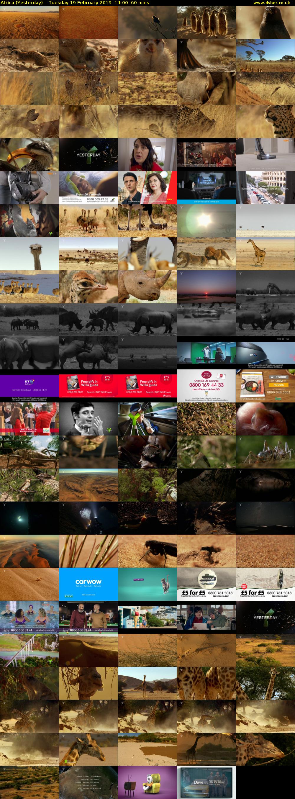 Africa (Yesterday) Tuesday 19 February 2019 14:00 - 15:00