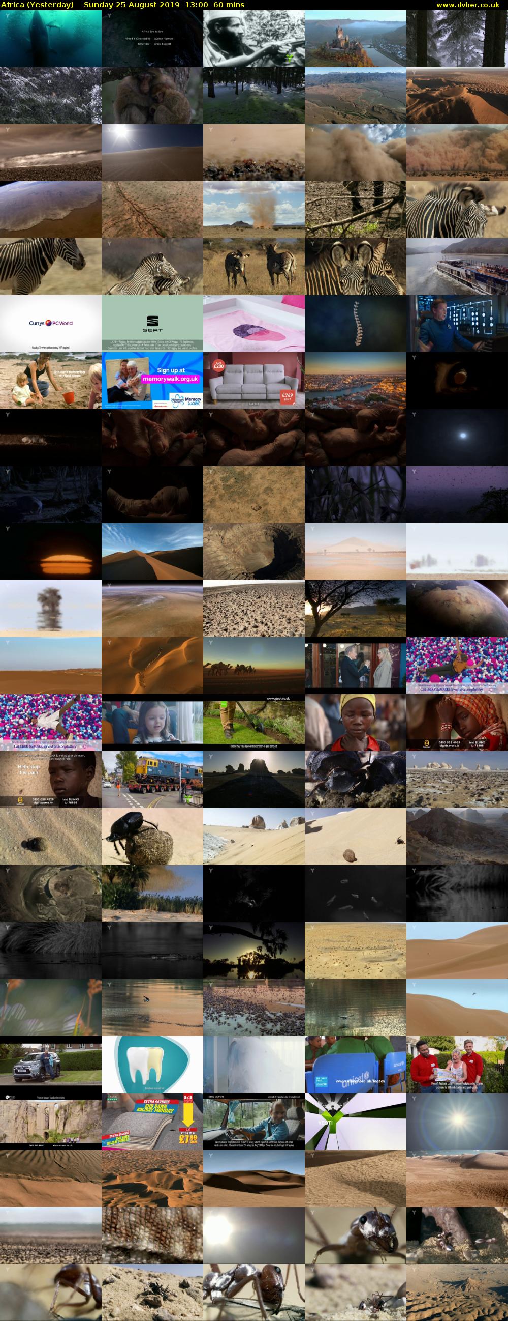 Africa (Yesterday) Sunday 25 August 2019 13:00 - 14:00