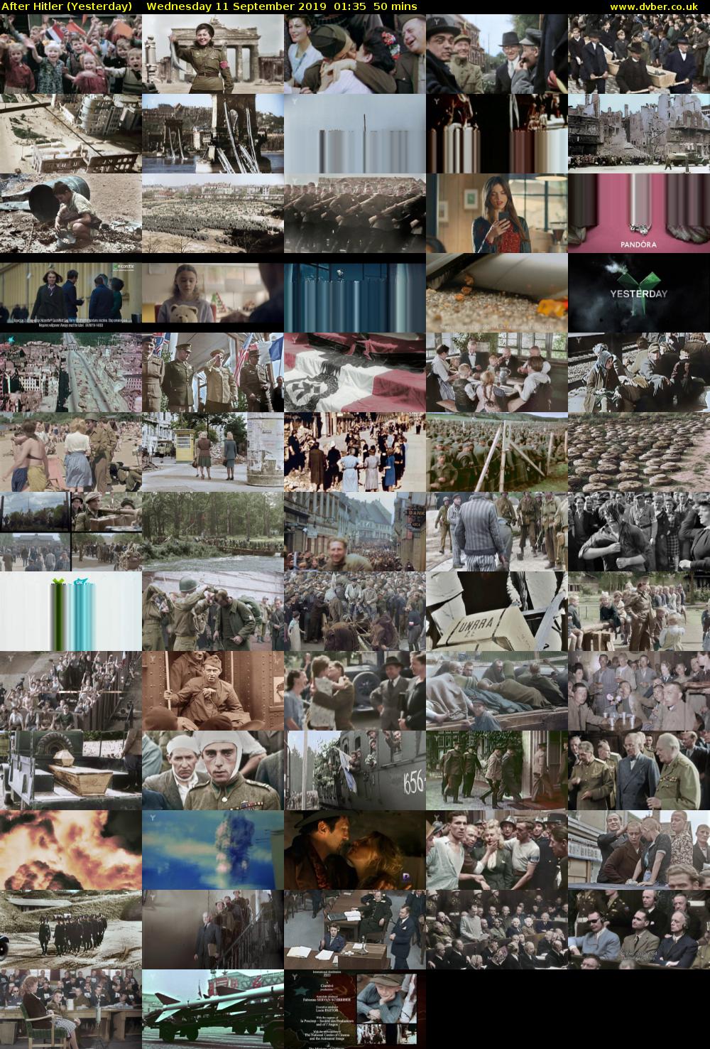 After Hitler (Yesterday) Wednesday 11 September 2019 01:35 - 02:25