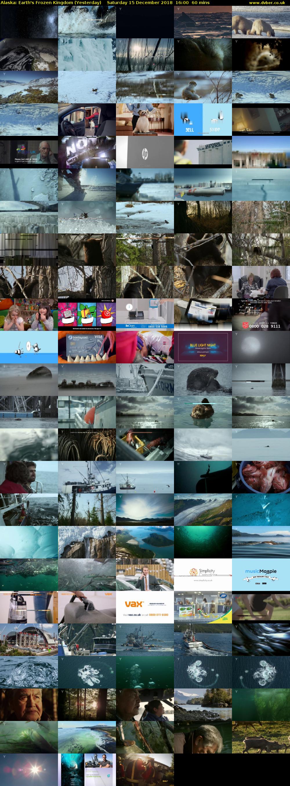 Alaska: Earth's Frozen Kingdom (Yesterday) Saturday 15 December 2018 16:00 - 17:00