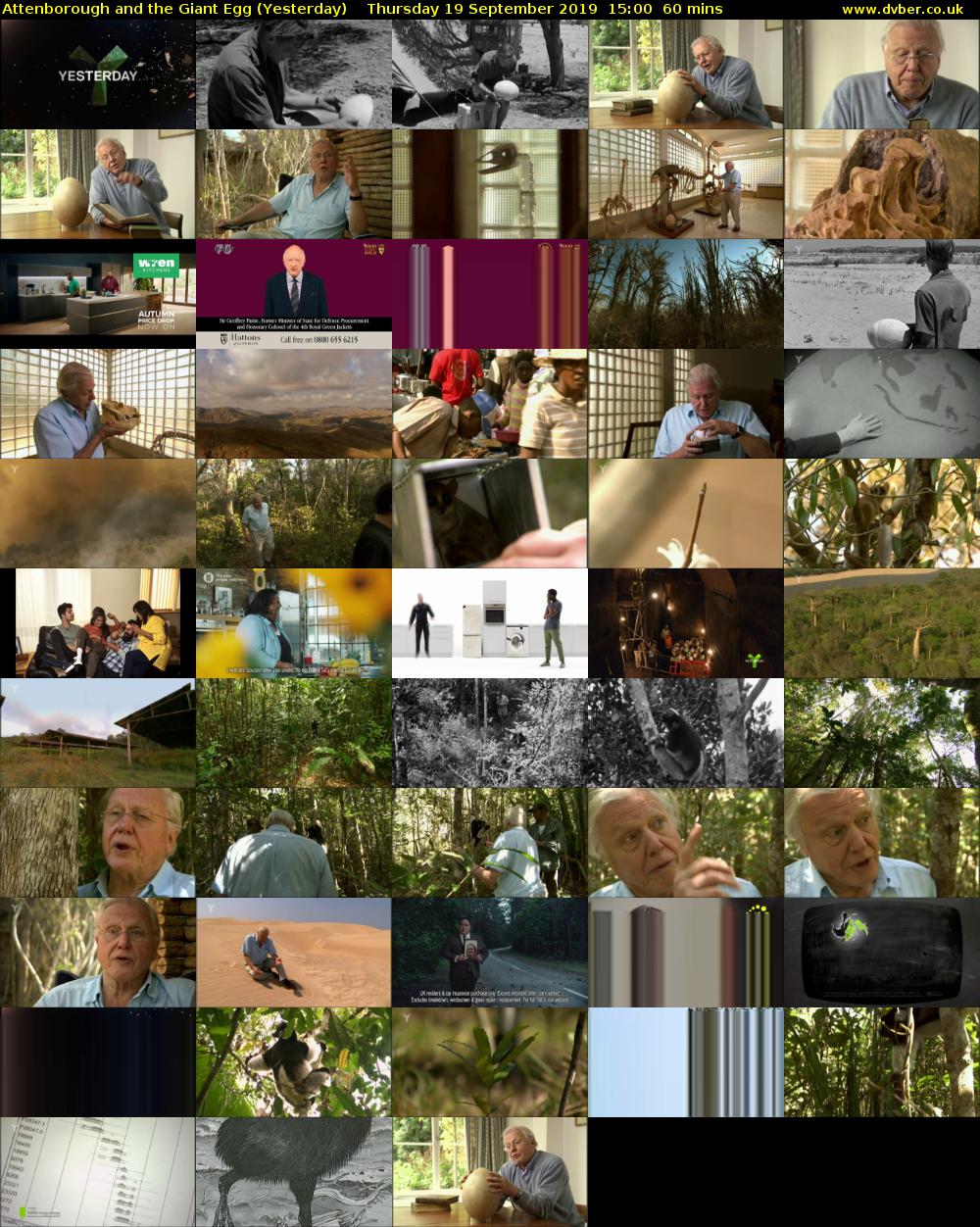 Attenborough and the Giant Egg (Yesterday) Thursday 19 September 2019 15:00 - 16:00