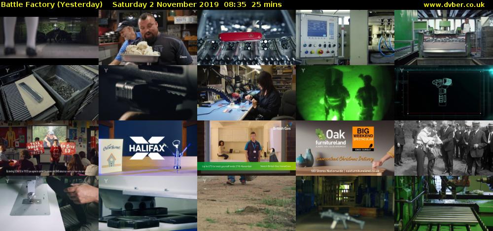 Battle Factory (Yesterday) Saturday 2 November 2019 08:35 - 09:00