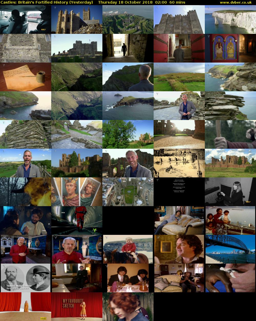 Castles: Britain's Fortified History (Yesterday) Thursday 18 October 2018 02:00 - 03:00