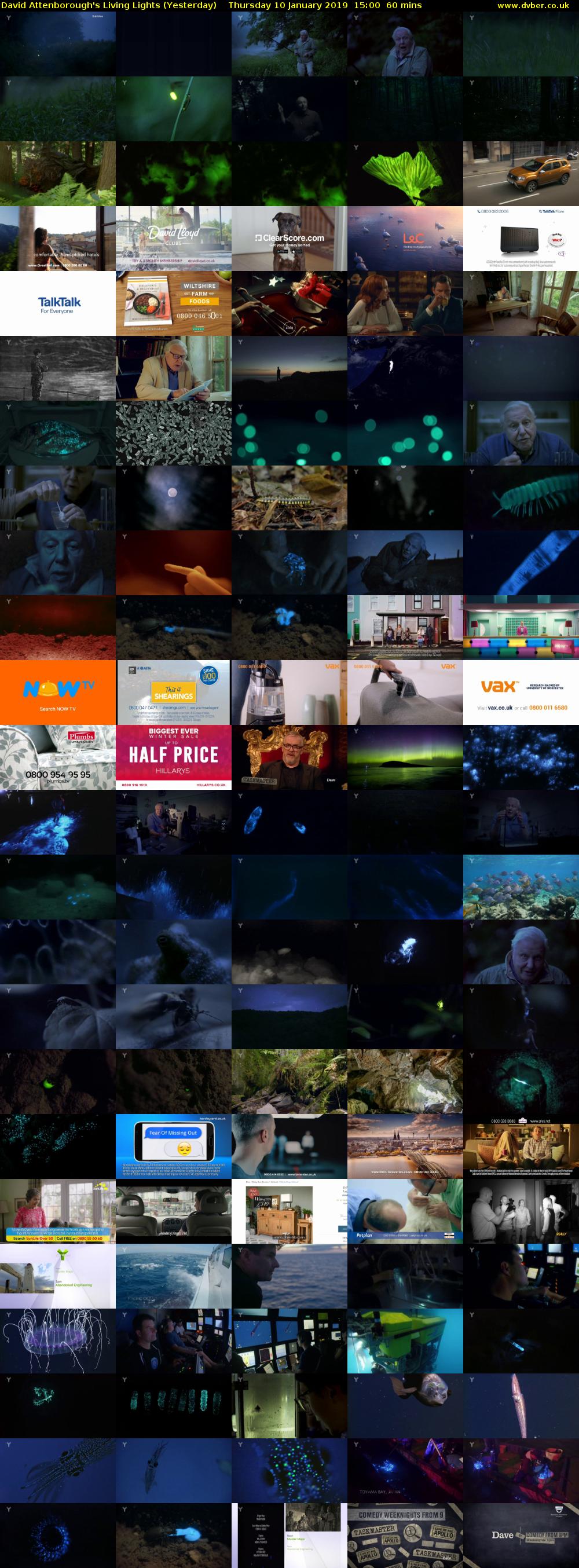 David Attenborough's Living Lights (Yesterday) Thursday 10 January 2019 15:00 - 16:00