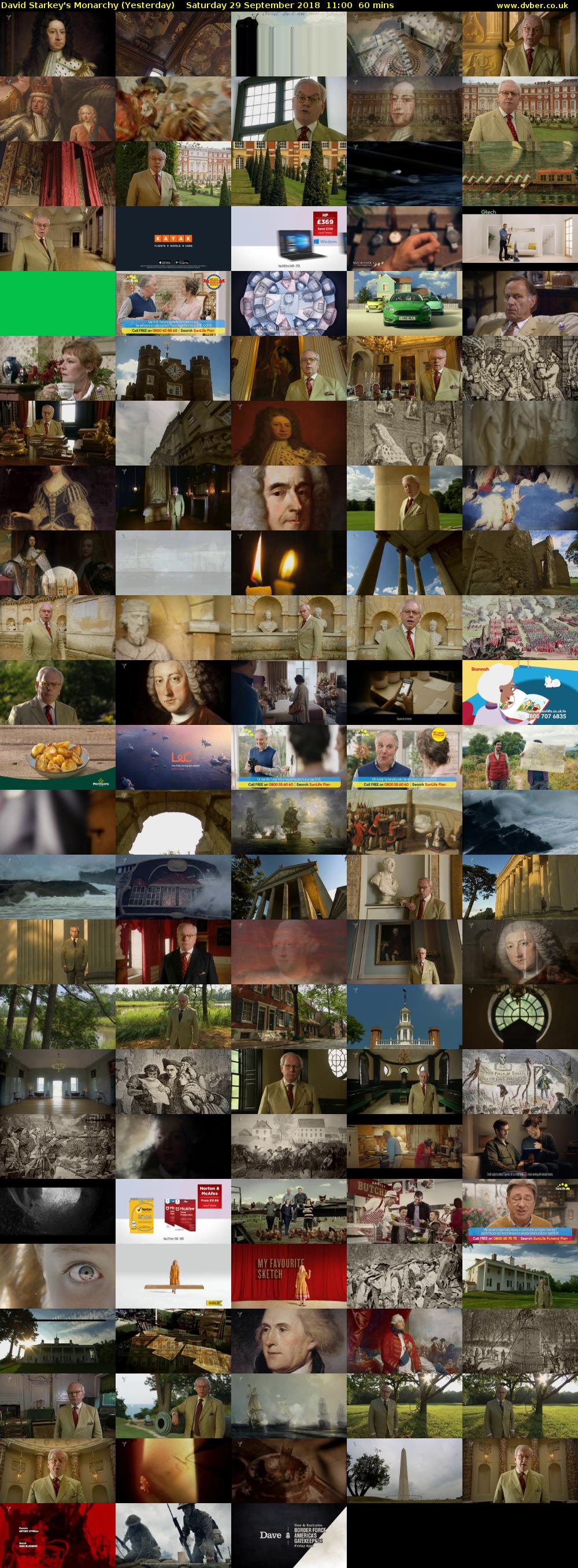 David Starkey's Monarchy (Yesterday) Saturday 29 September 2018 11:00 - 12:00