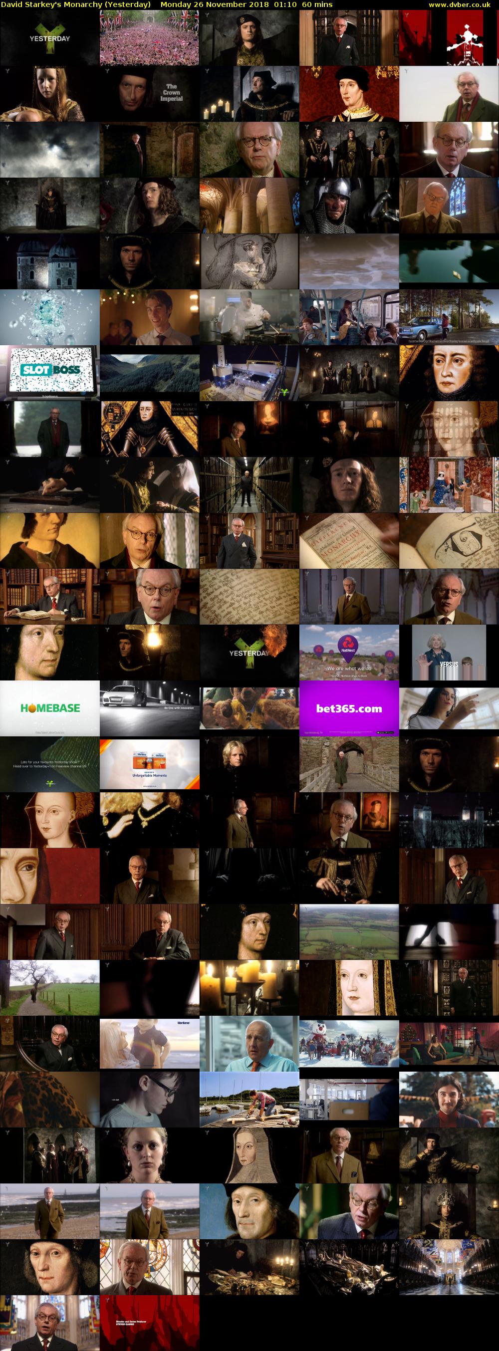 David Starkey's Monarchy (Yesterday) Monday 26 November 2018 01:10 - 02:10