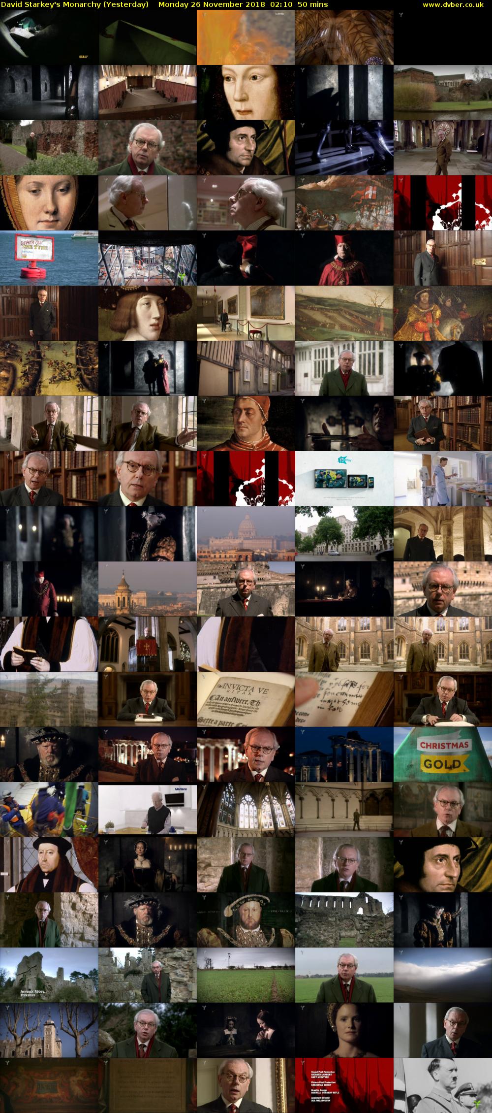David Starkey's Monarchy (Yesterday) Monday 26 November 2018 02:10 - 03:00