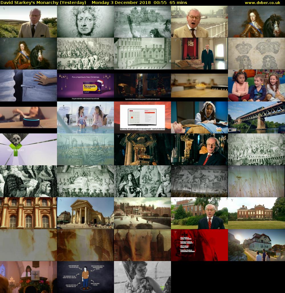 David Starkey's Monarchy (Yesterday) Monday 3 December 2018 00:55 - 02:00