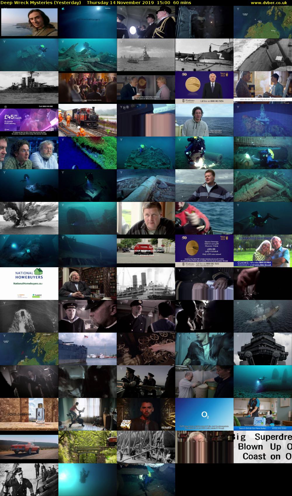 Deep Wreck Mysteries (Yesterday) Thursday 14 November 2019 15:00 - 16:00