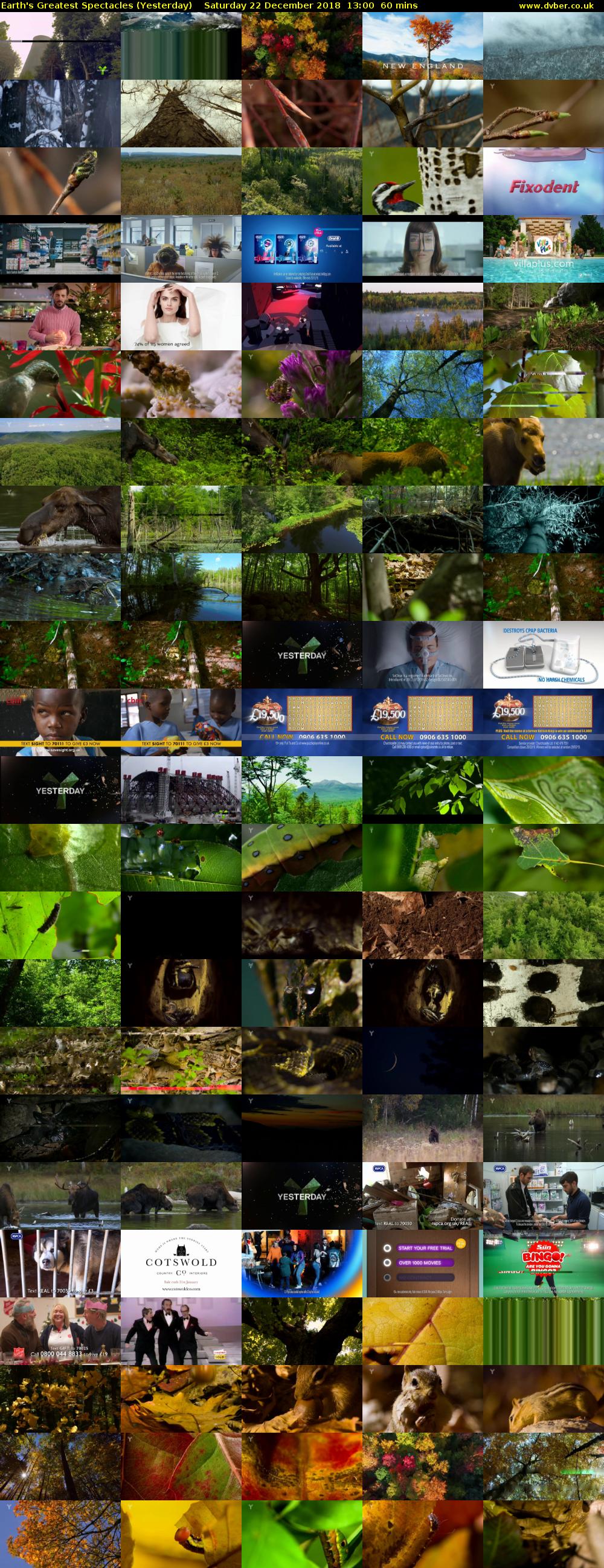 Earth's Greatest Spectacles (Yesterday) Saturday 22 December 2018 13:00 - 14:00