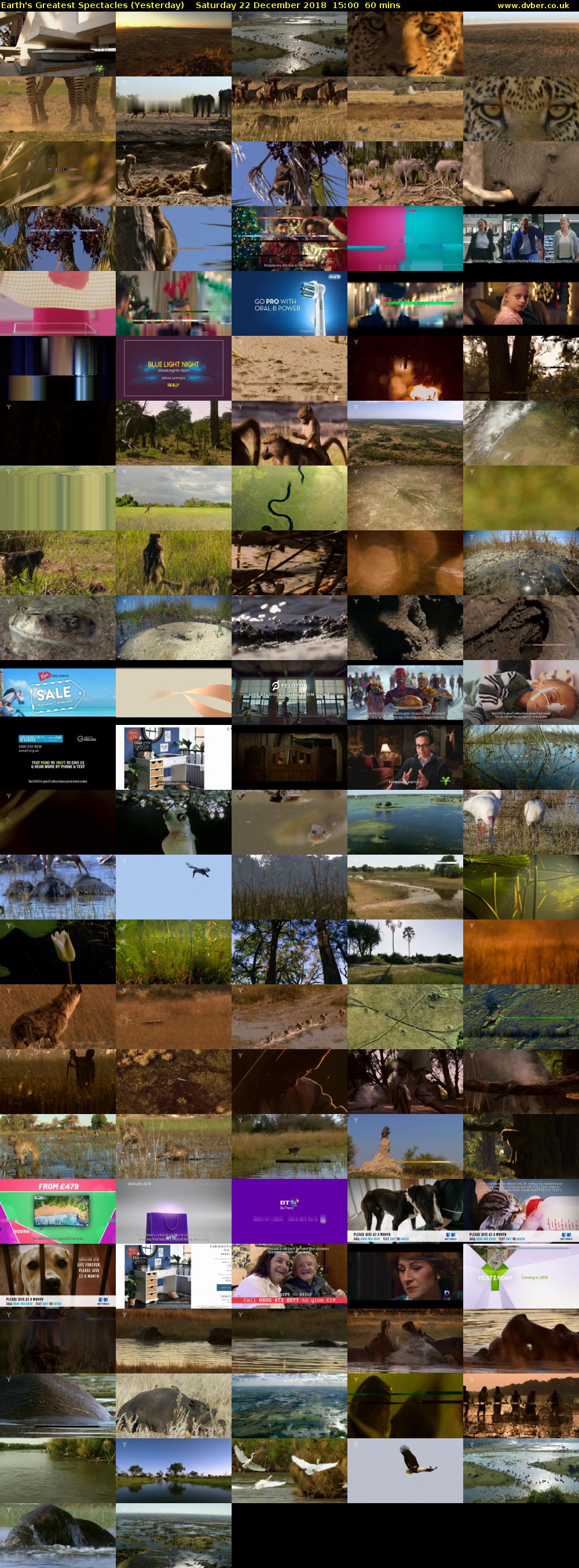 Earth's Greatest Spectacles (Yesterday) Saturday 22 December 2018 15:00 - 16:00