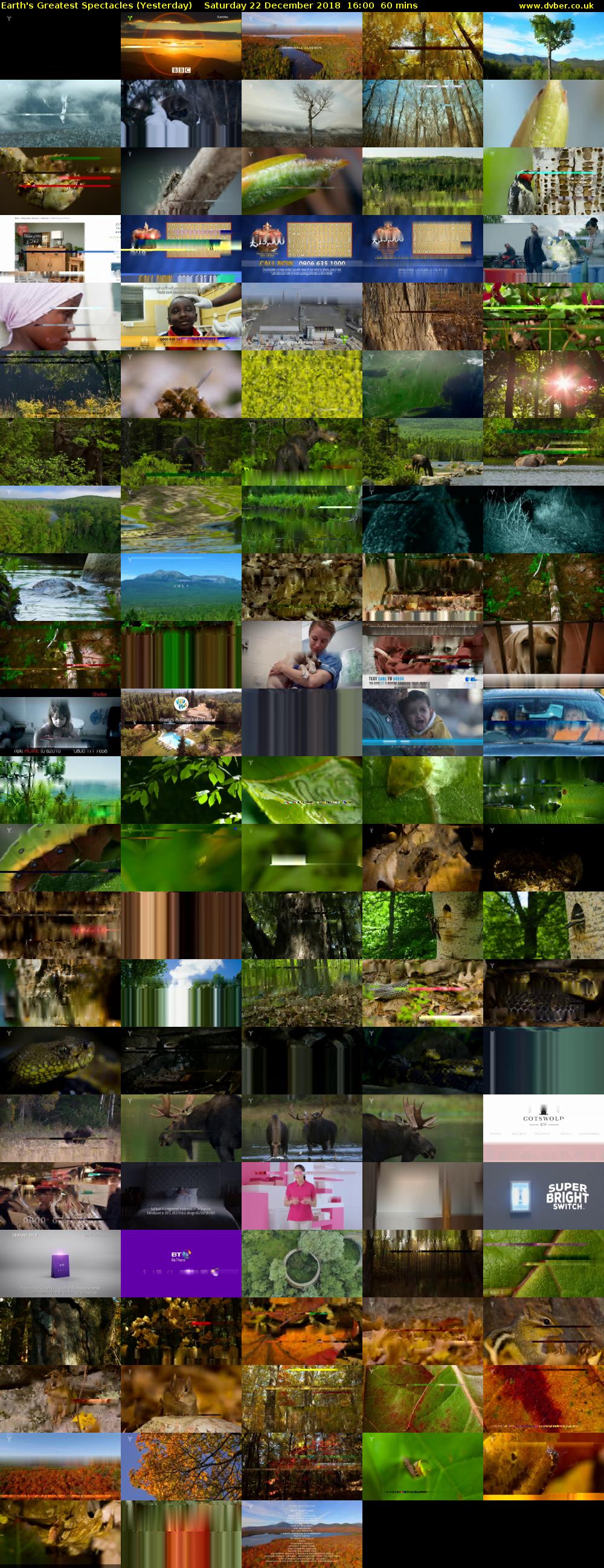 Earth's Greatest Spectacles (Yesterday) Saturday 22 December 2018 16:00 - 17:00