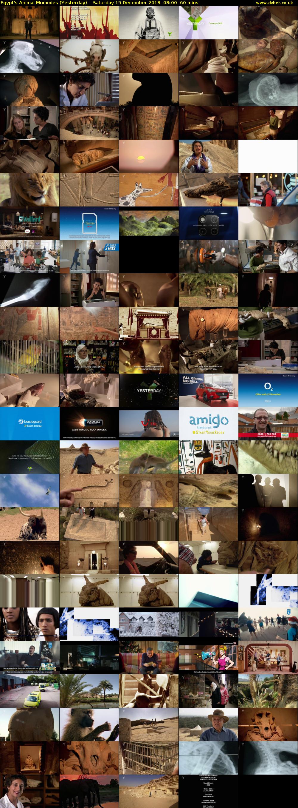 Egypt's Animal Mummies (Yesterday) Saturday 15 December 2018 08:00 - 09:00