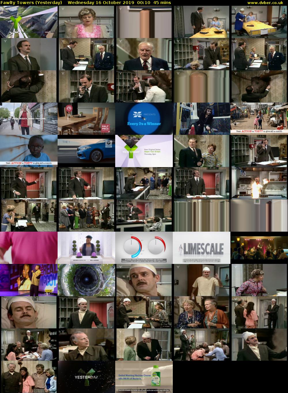 Fawlty Towers (Yesterday) Wednesday 16 October 2019 00:10 - 00:55