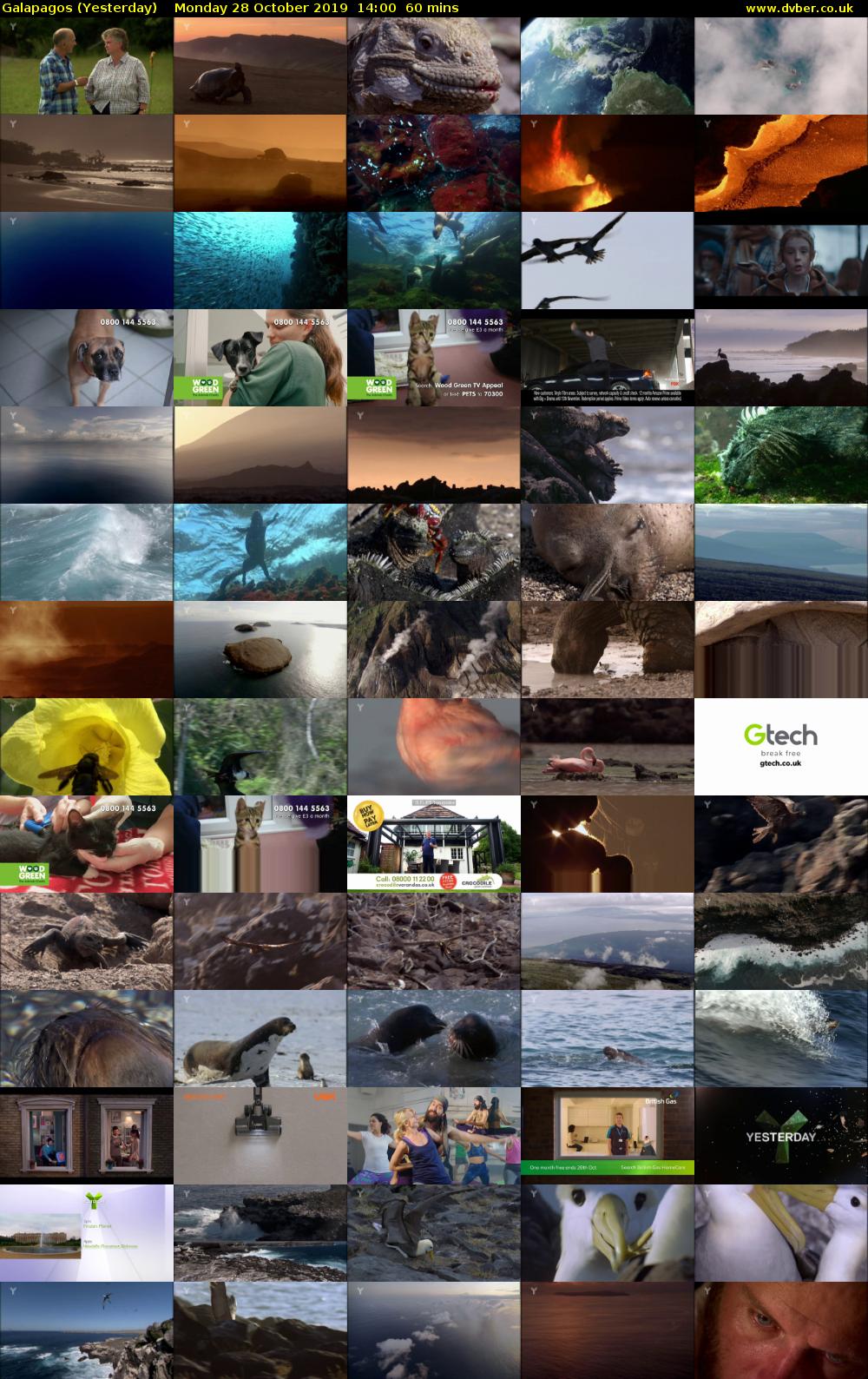 Galapagos (Yesterday) Monday 28 October 2019 14:00 - 15:00