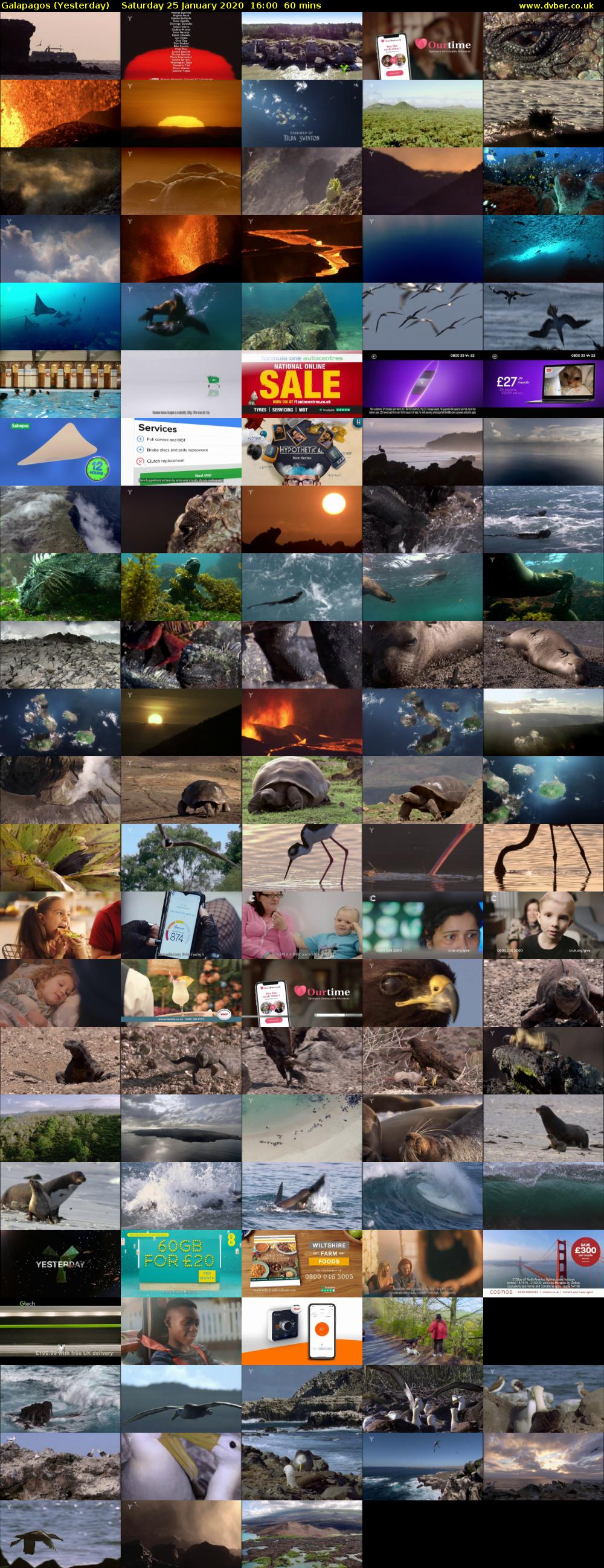Galapagos (Yesterday) Saturday 25 January 2020 16:00 - 17:00
