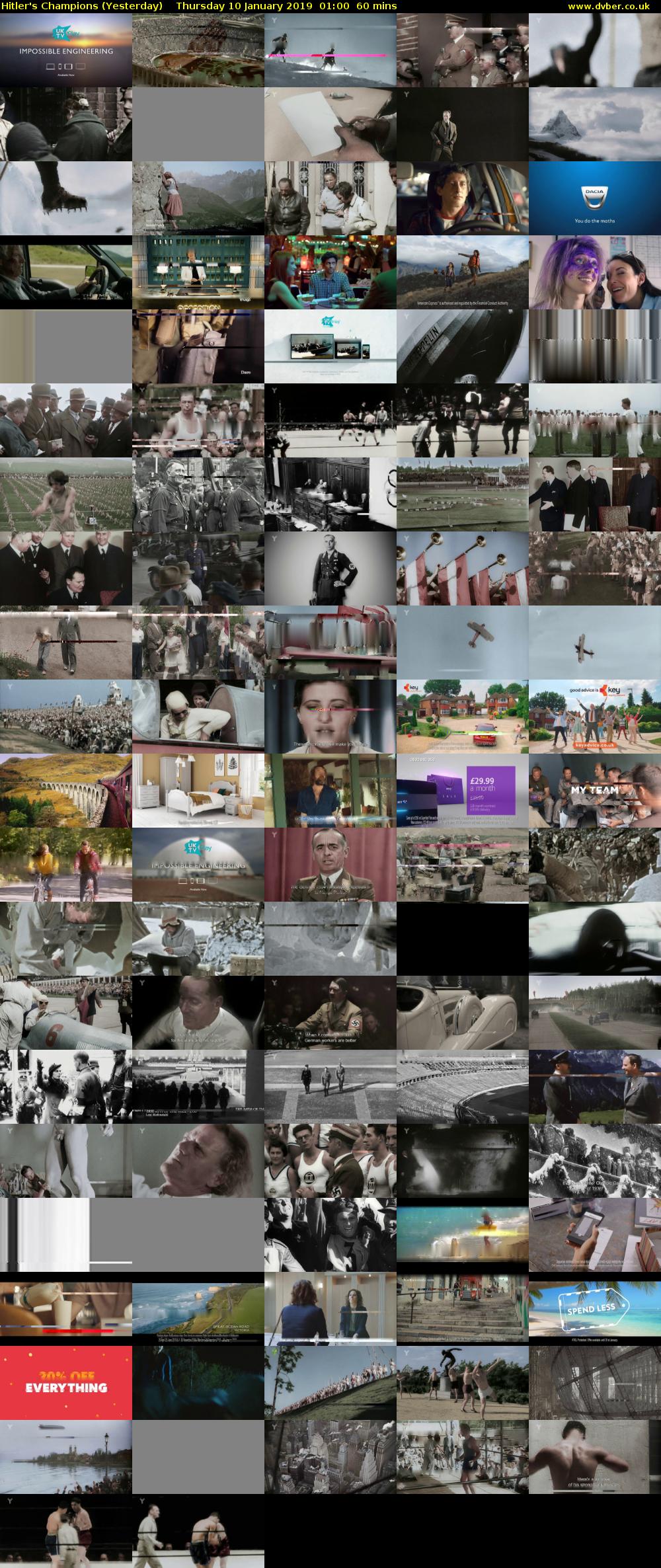 Hitler's Champions (Yesterday) Thursday 10 January 2019 01:00 - 02:00