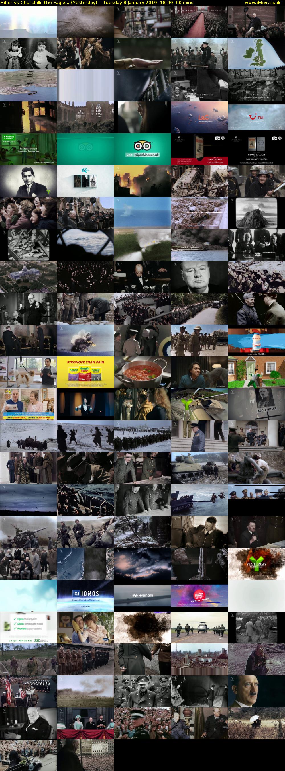 Hitler vs Churchill: The Eagle... (Yesterday) Tuesday 8 January 2019 18:00 - 19:00
