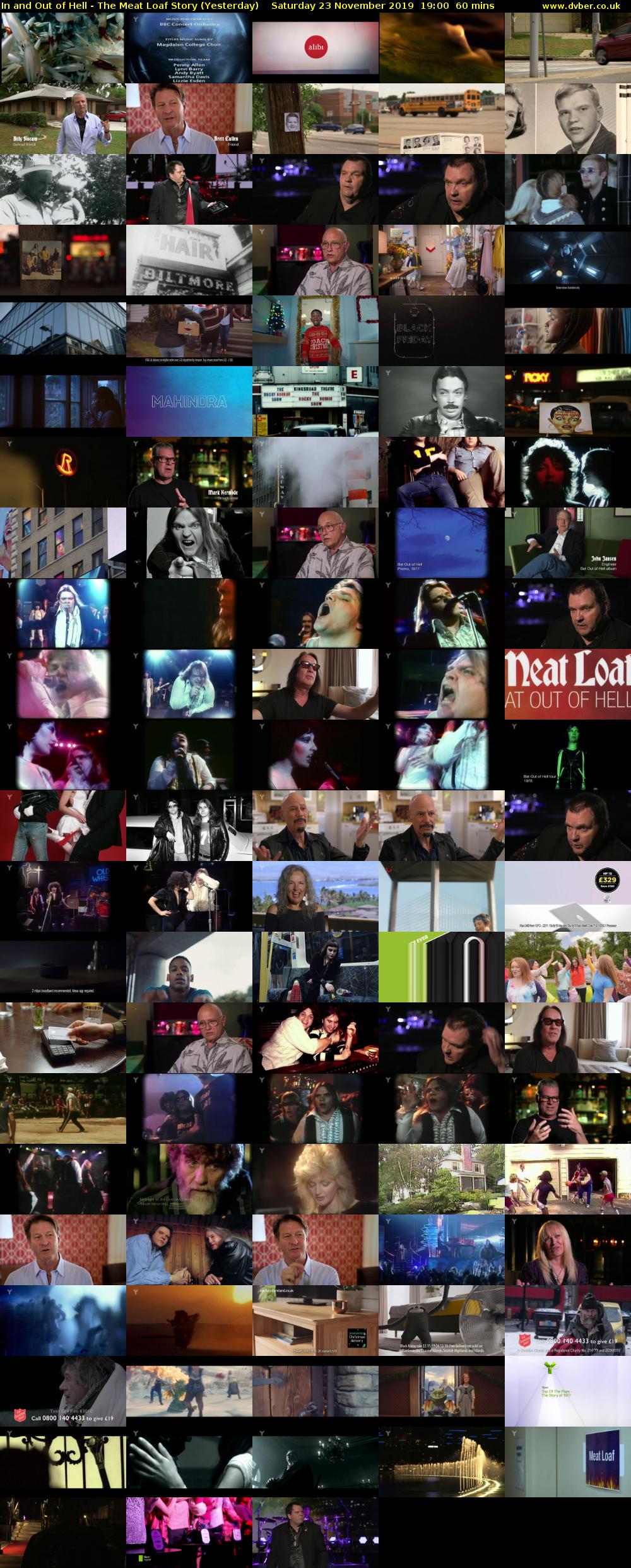 In and Out of Hell - The Meat Loaf Story (Yesterday) Saturday 23 November 2019 19:00 - 20:00