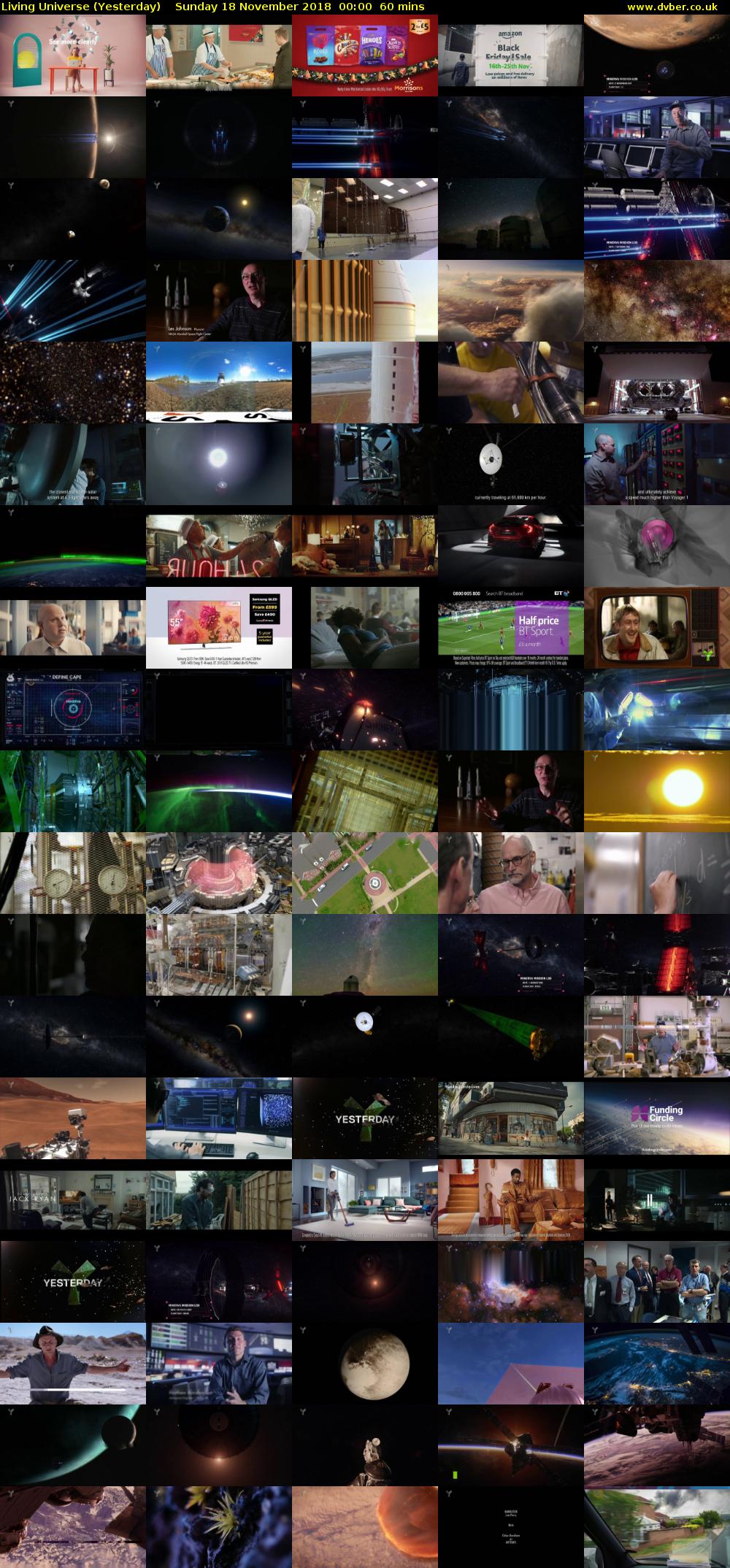 Living Universe (Yesterday) Sunday 18 November 2018 00:00 - 01:00