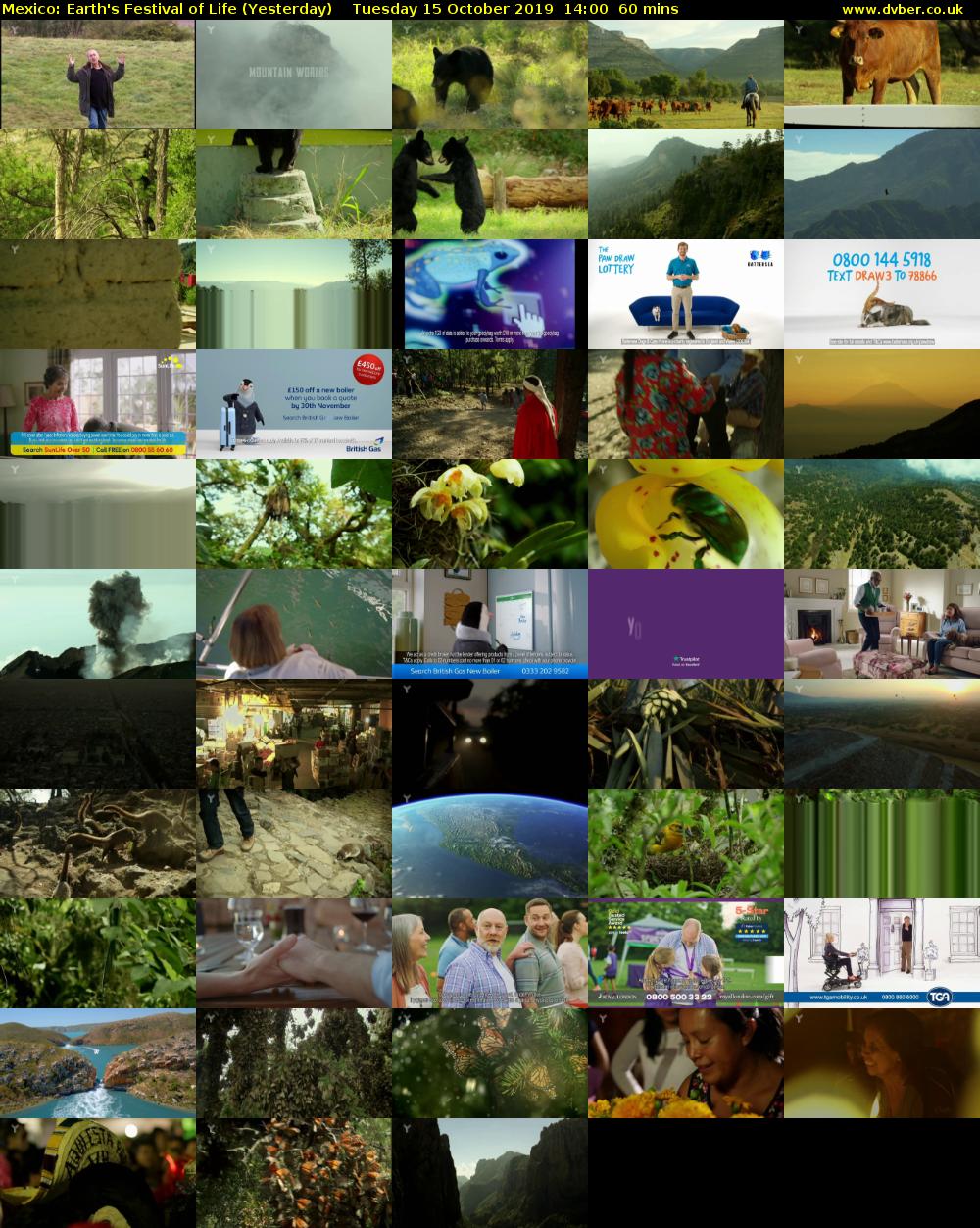 Mexico: Earth's Festival of Life (Yesterday) Tuesday 15 October 2019 14:00 - 15:00