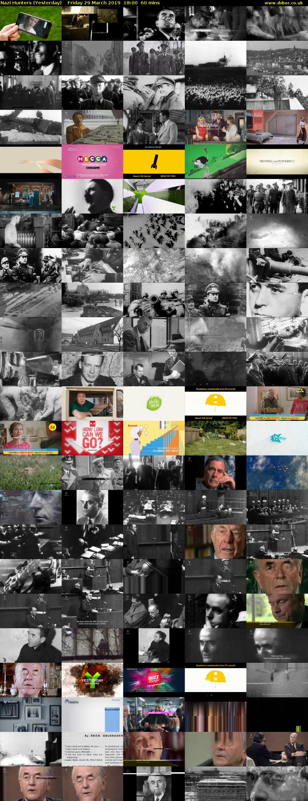 Nazi Hunters (Yesterday) Friday 29 March 2019 18:00 - 19:00