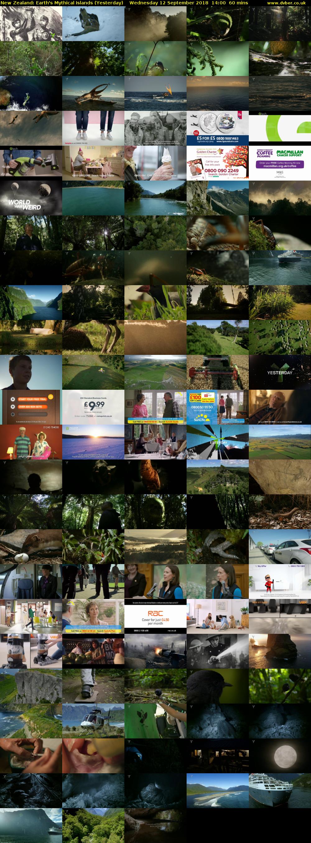 New Zealand: Earth's Mythical Islands (Yesterday) Wednesday 12 September 2018 14:00 - 15:00