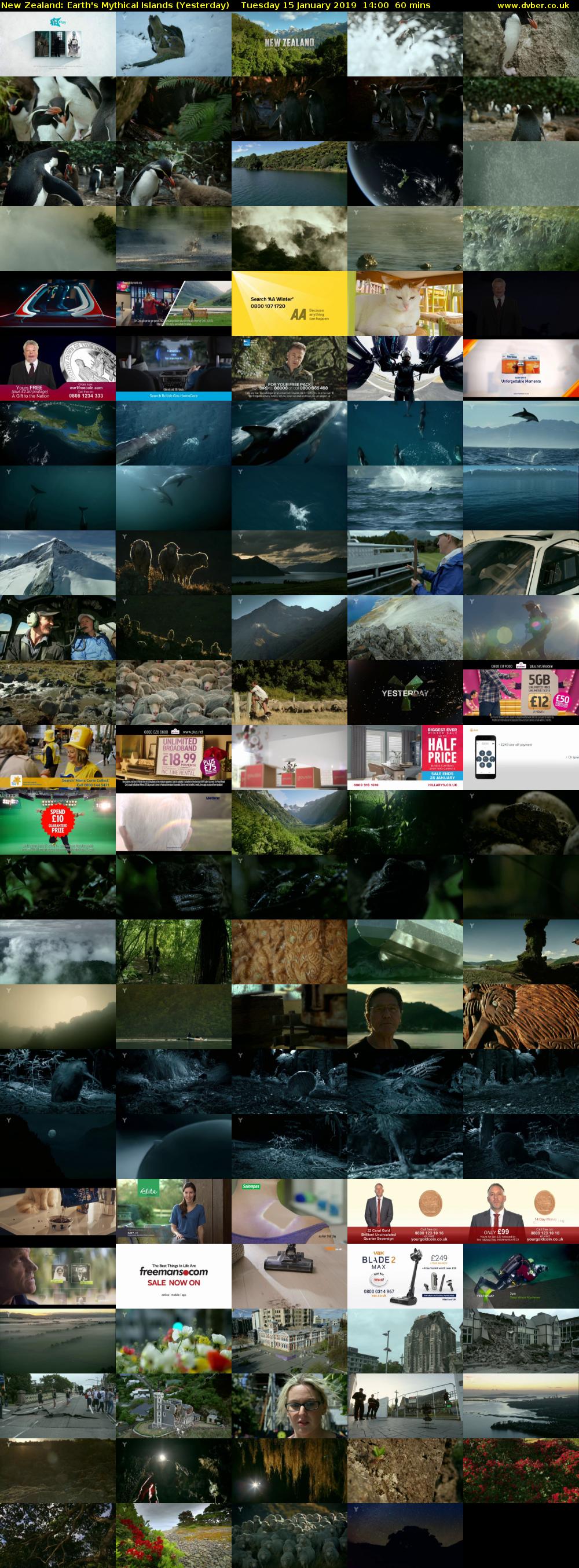 New Zealand: Earth's Mythical Islands (Yesterday) Tuesday 15 January 2019 14:00 - 15:00