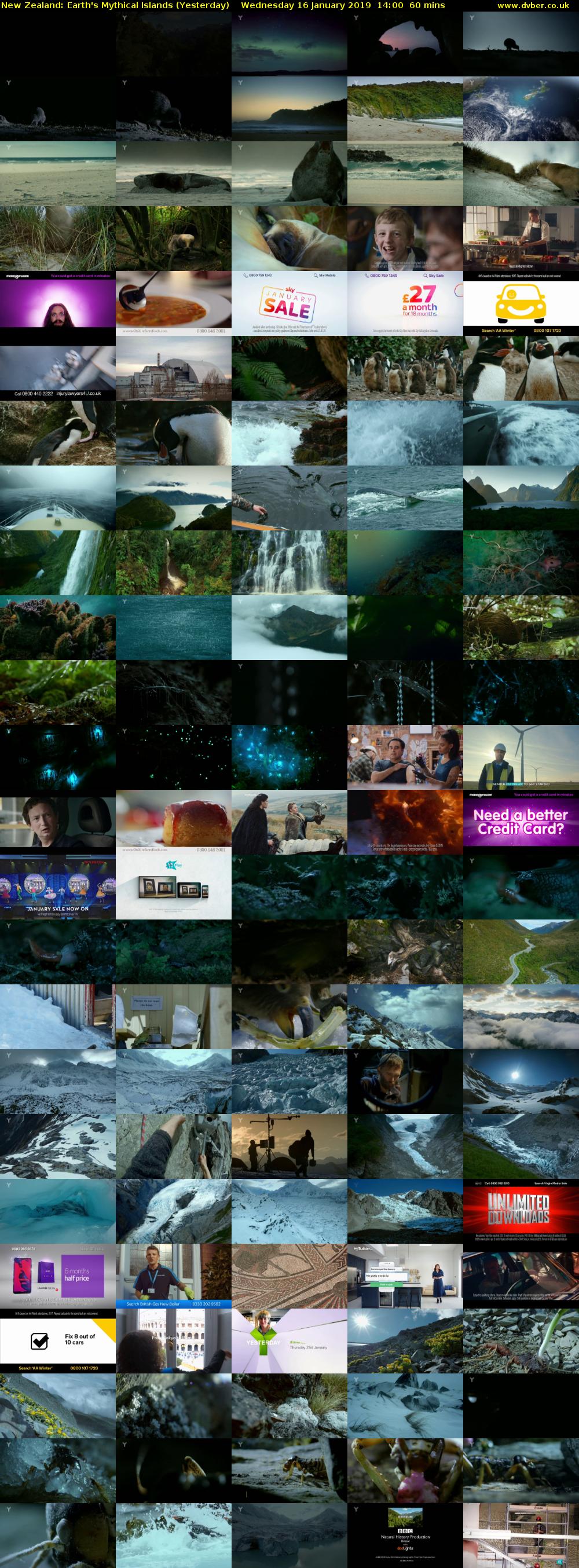 New Zealand: Earth's Mythical Islands (Yesterday) Wednesday 16 January 2019 14:00 - 15:00