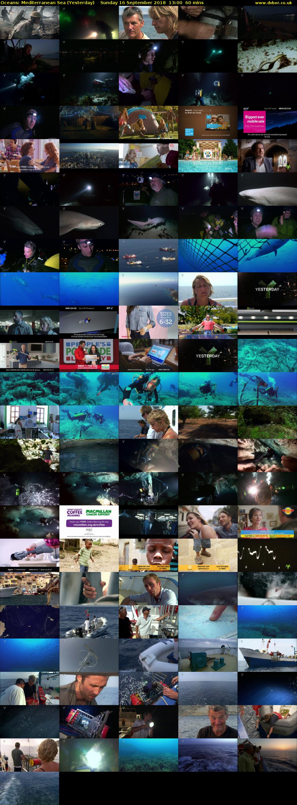 Oceans: Mediterranean Sea (Yesterday) Sunday 16 September 2018 13:00 - 14:00