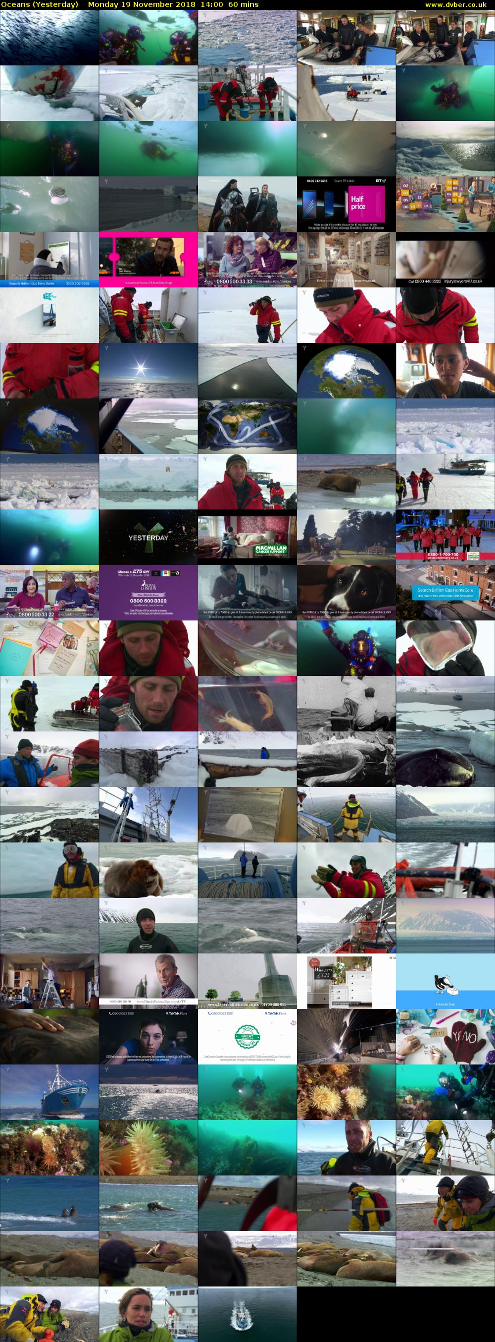 Oceans (Yesterday) Monday 19 November 2018 14:00 - 15:00