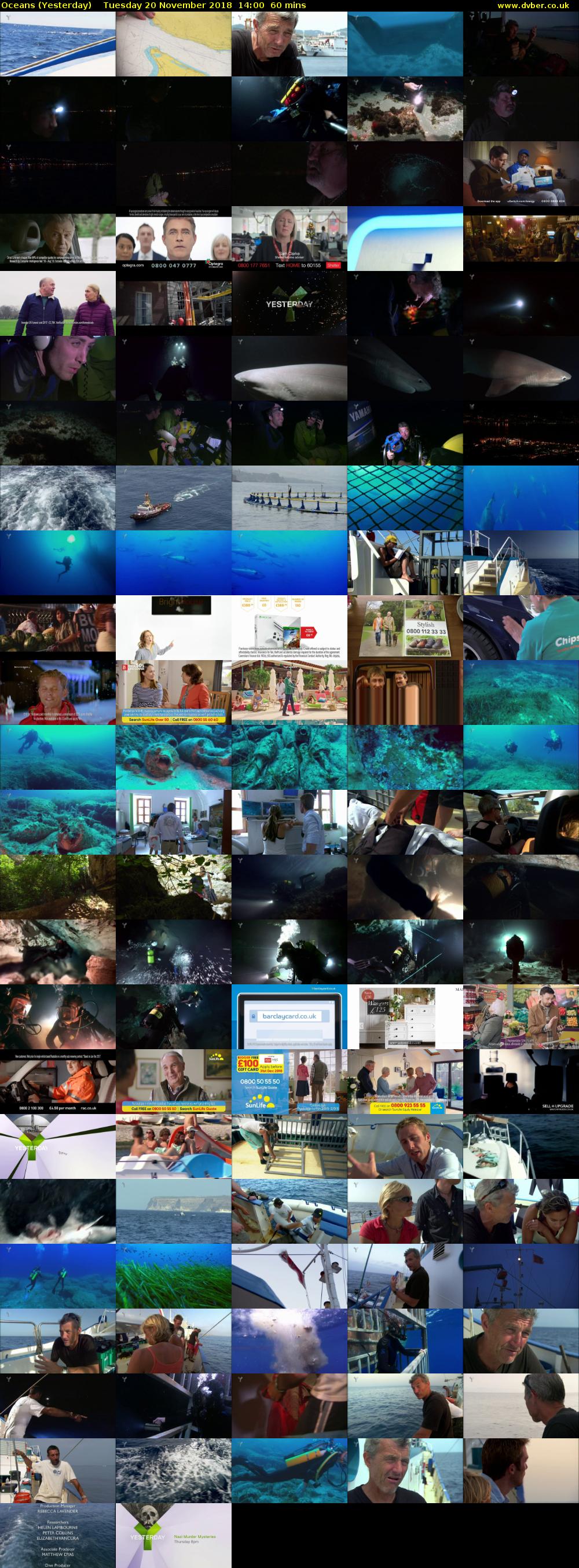 Oceans (Yesterday) Tuesday 20 November 2018 14:00 - 15:00