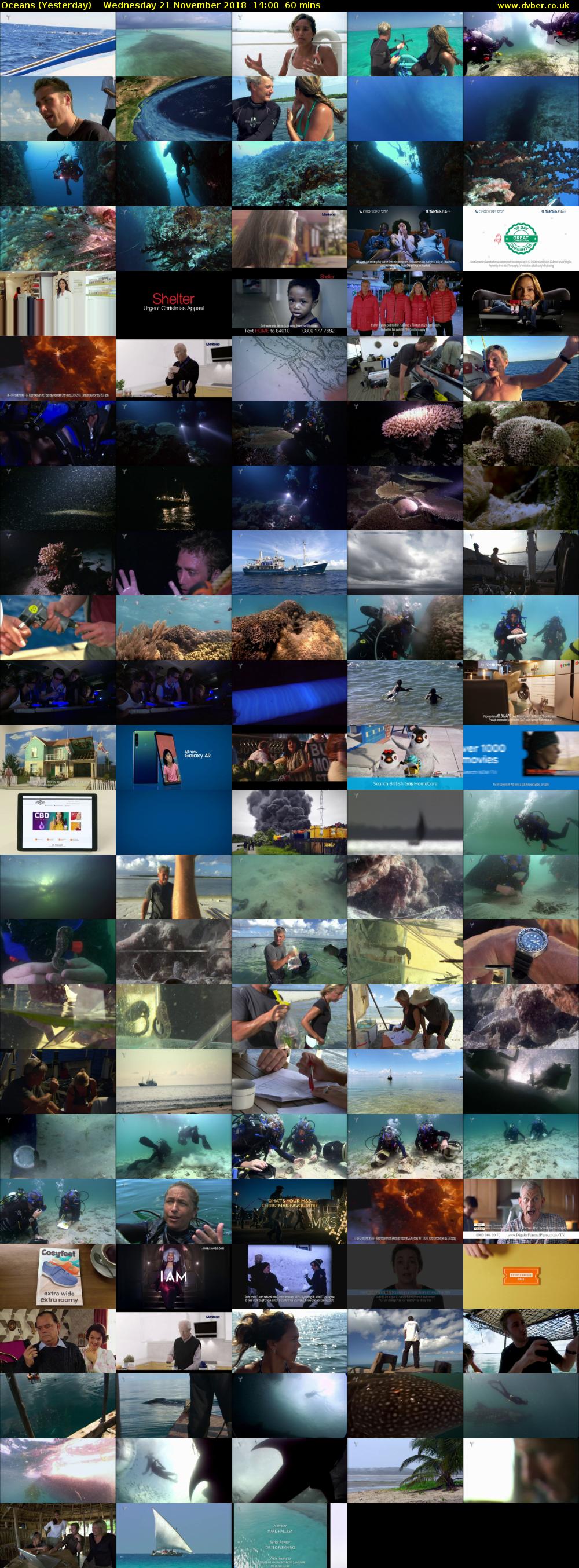 Oceans (Yesterday) Wednesday 21 November 2018 14:00 - 15:00