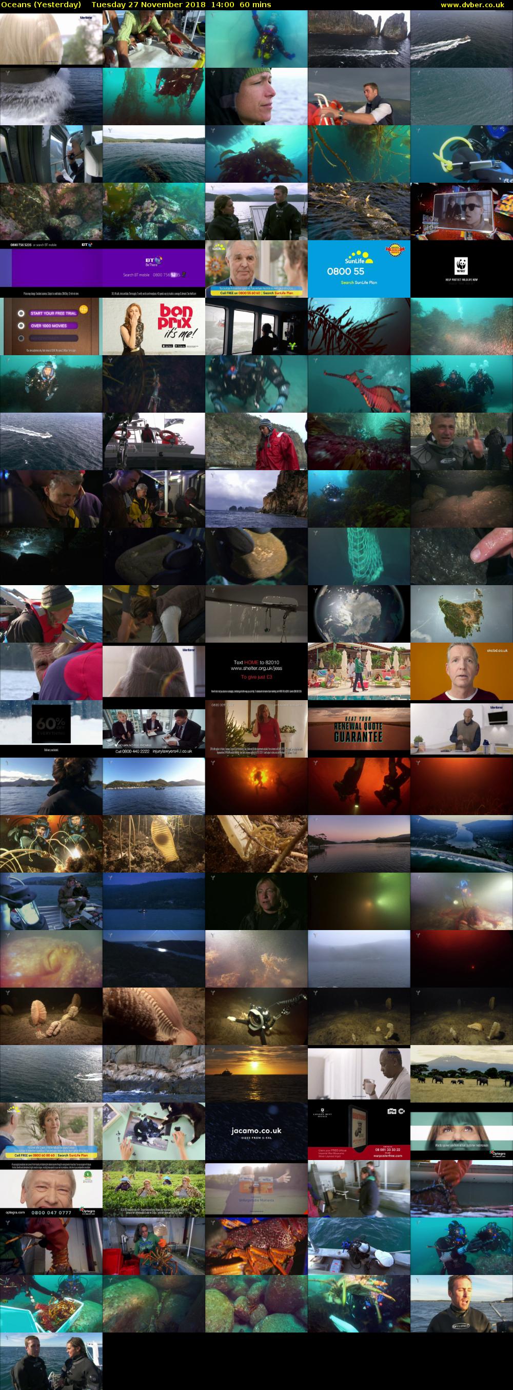 Oceans (Yesterday) Tuesday 27 November 2018 14:00 - 15:00