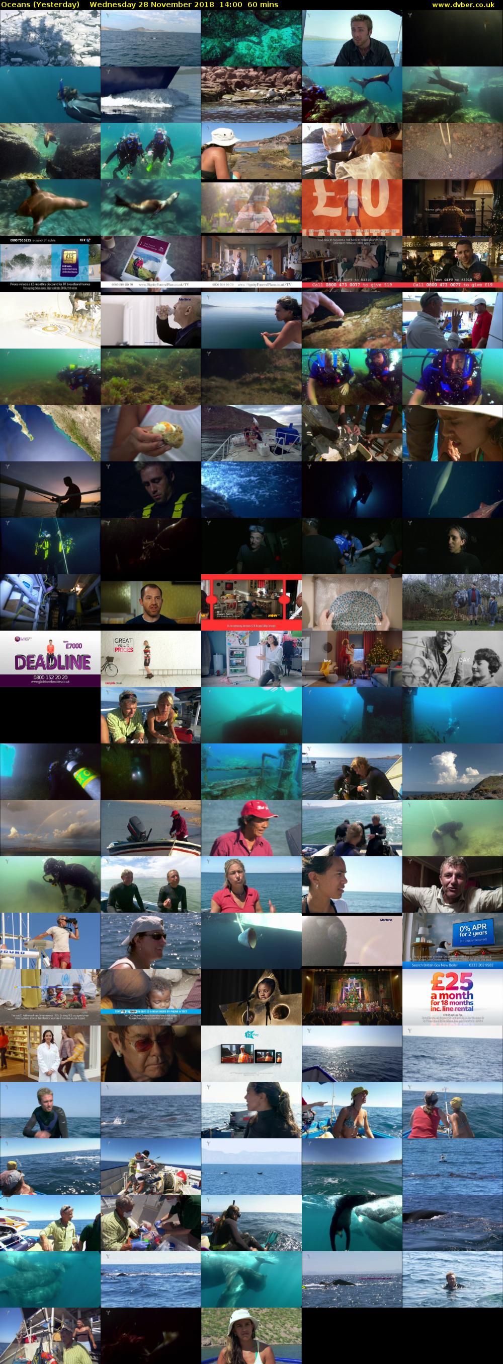 Oceans (Yesterday) Wednesday 28 November 2018 14:00 - 15:00