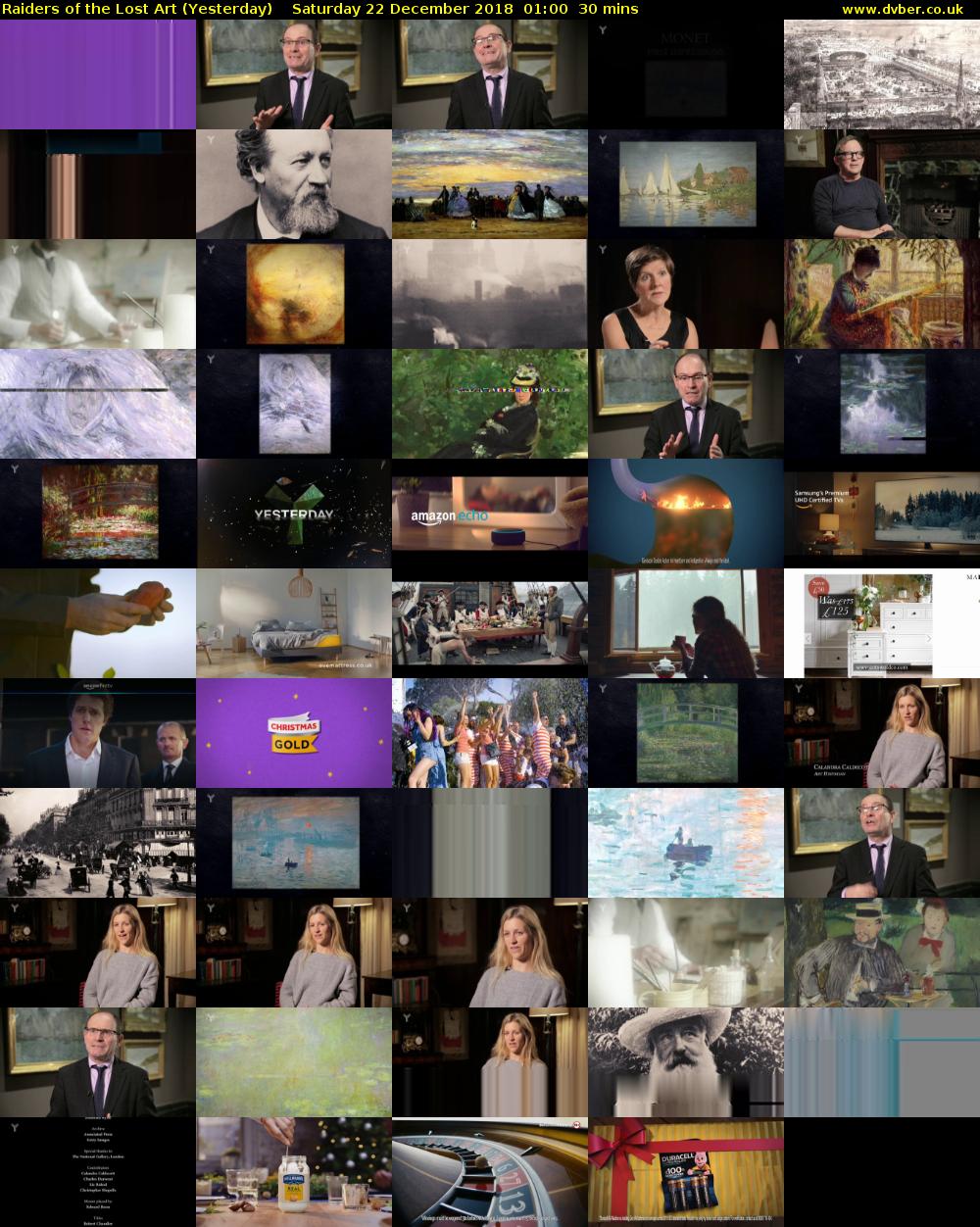 Raiders of the Lost Art (Yesterday) Saturday 22 December 2018 01:00 - 01:30