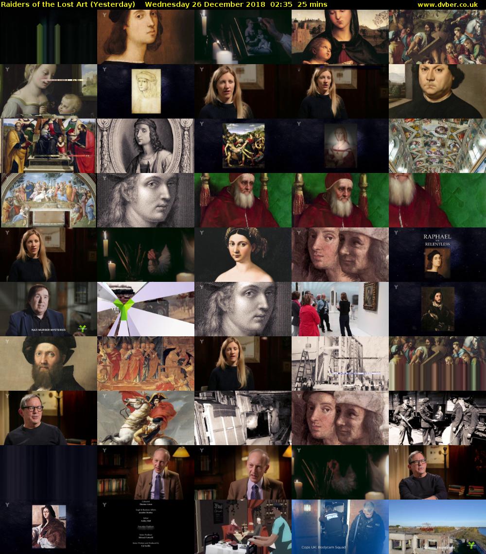 Raiders of the Lost Art (Yesterday) Wednesday 26 December 2018 02:35 - 03:00