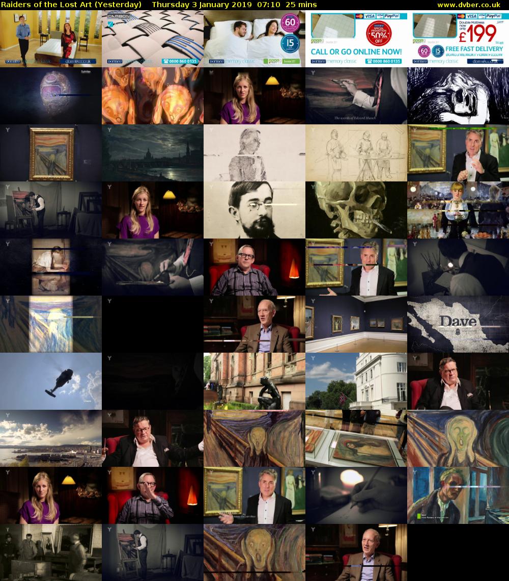 Raiders of the Lost Art (Yesterday) Thursday 3 January 2019 07:10 - 07:35