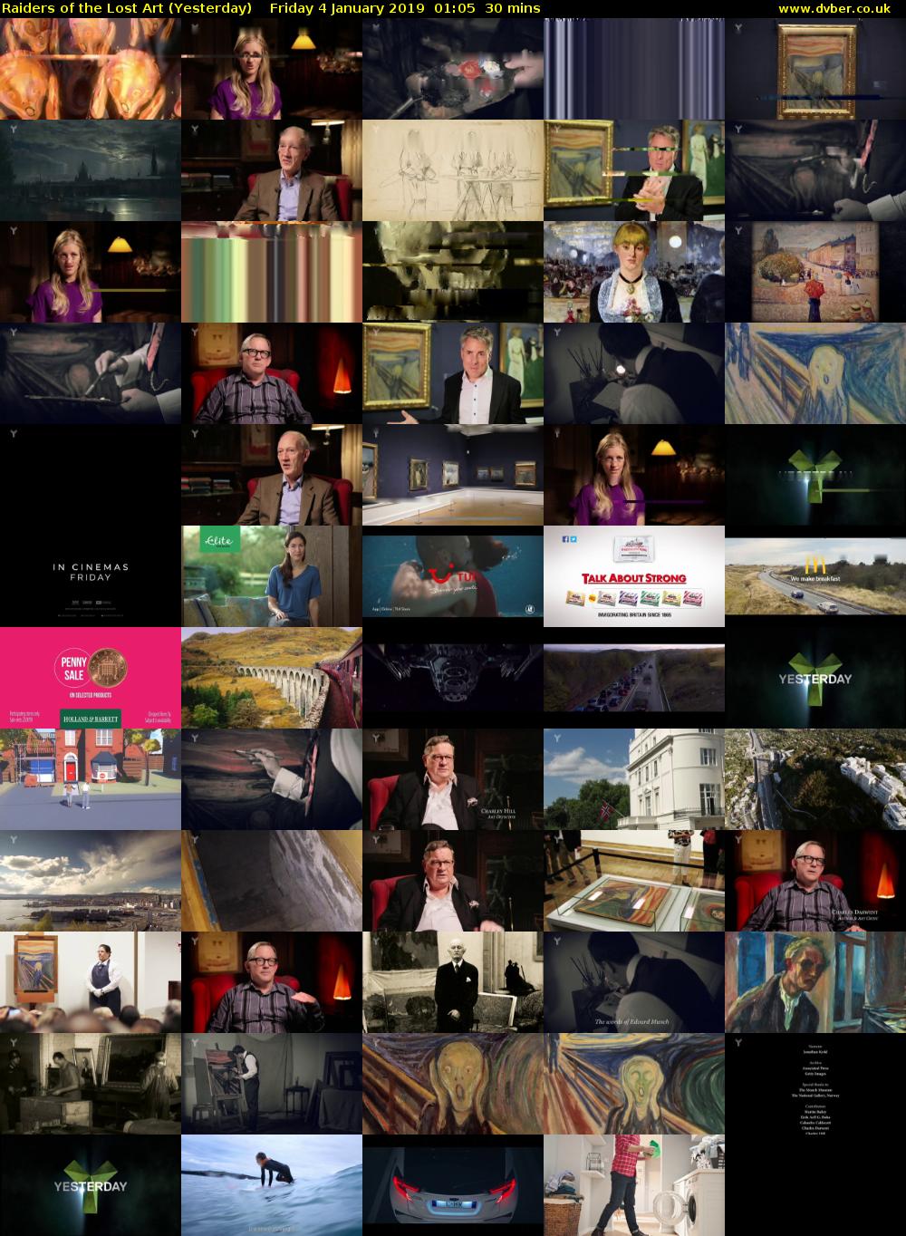 Raiders of the Lost Art (Yesterday) Friday 4 January 2019 01:05 - 01:35