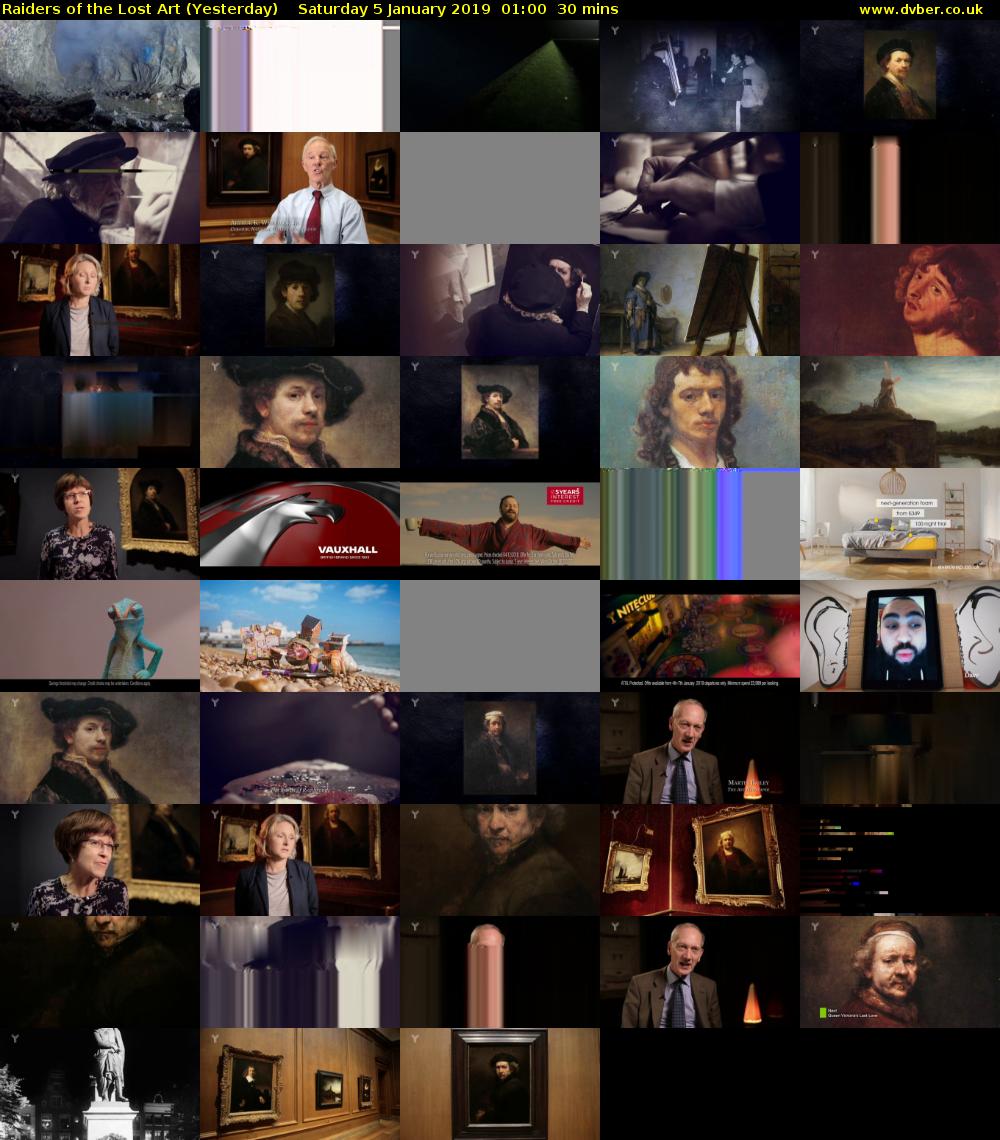 Raiders of the Lost Art (Yesterday) Saturday 5 January 2019 01:00 - 01:30