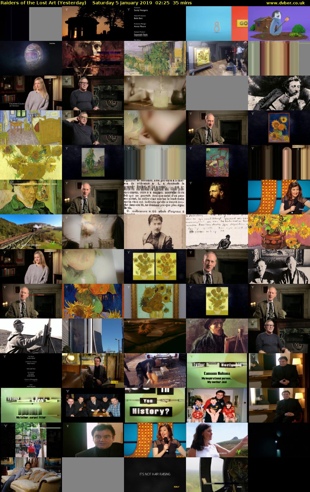 Raiders of the Lost Art (Yesterday) Saturday 5 January 2019 02:25 - 03:00