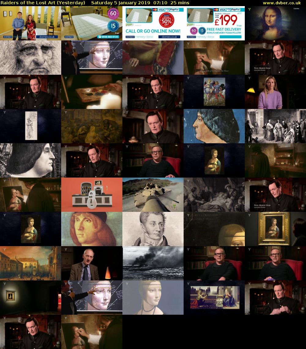 Raiders of the Lost Art (Yesterday) Saturday 5 January 2019 07:10 - 07:35