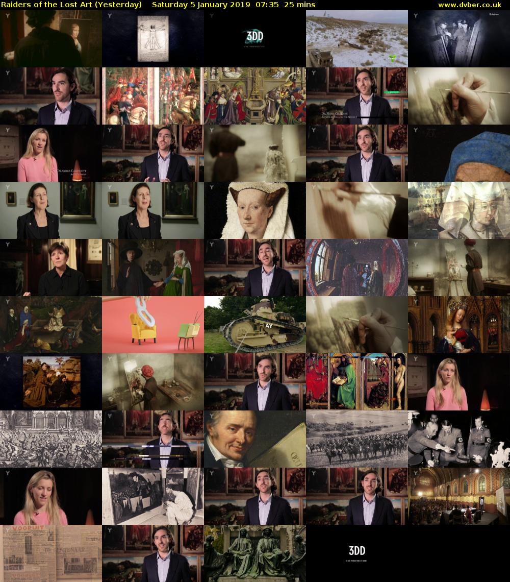 Raiders of the Lost Art (Yesterday) Saturday 5 January 2019 07:35 - 08:00