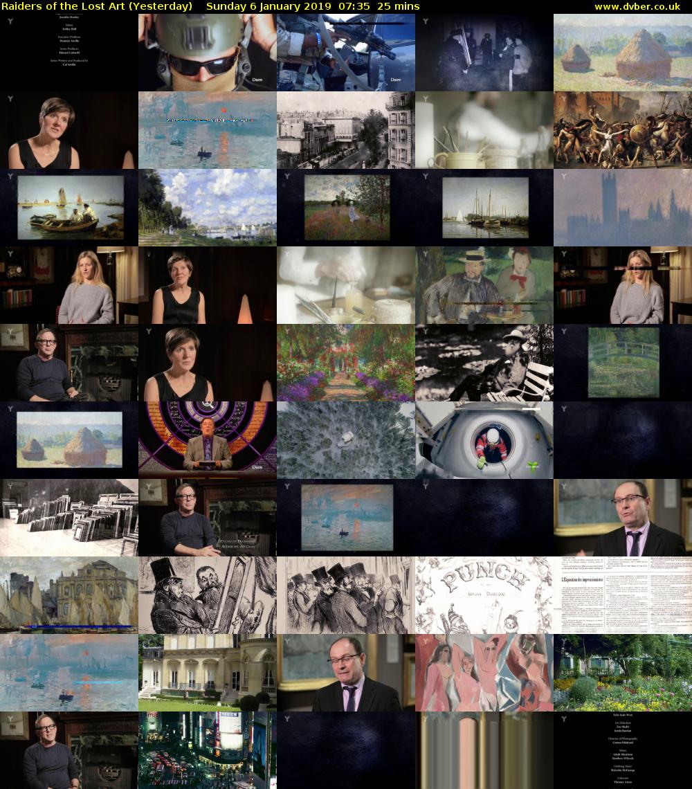 Raiders of the Lost Art (Yesterday) Sunday 6 January 2019 07:35 - 08:00